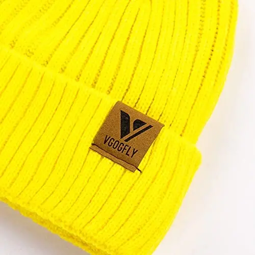 Vgogfly Lined Men Beanie Slouchy Knit Skull Cap Warm Stocking Hats Guys Women Striped Winter Beanie Hat - 3