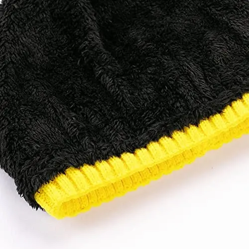 Vgogfly Lined Men Beanie Slouchy Knit Skull Cap Warm Stocking Hats Guys Women Striped Winter Beanie Hat - 4