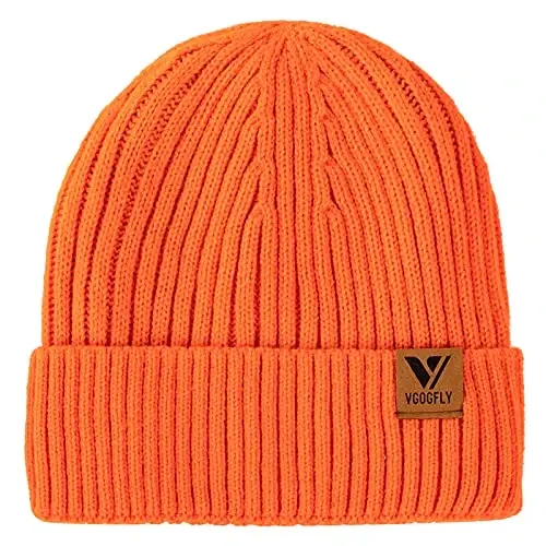 Vgogfly Lined Men Beanie Slouchy Knit Skull Cap Warm Stocking Hats Guys Women Striped Winter Beanie Hat - 1