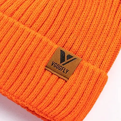 Vgogfly Lined Men Beanie Slouchy Knit Skull Cap Warm Stocking Hats Guys Women Striped Winter Beanie Hat - 3