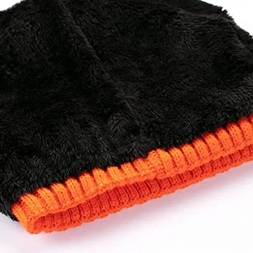 Vgogfly Lined Men Beanie Slouchy Knit Skull Cap Warm Stocking Hats Guys Women Striped Winter Beanie Hat - 4