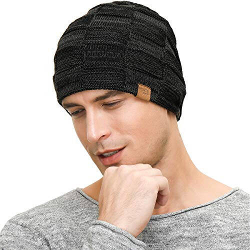 Vgogfly Slouchy Beanie for Men Winter Hats for Guys Cool Beanies Mens Lined Knit Warm Thick Skully Stocking Binie Hat - 3