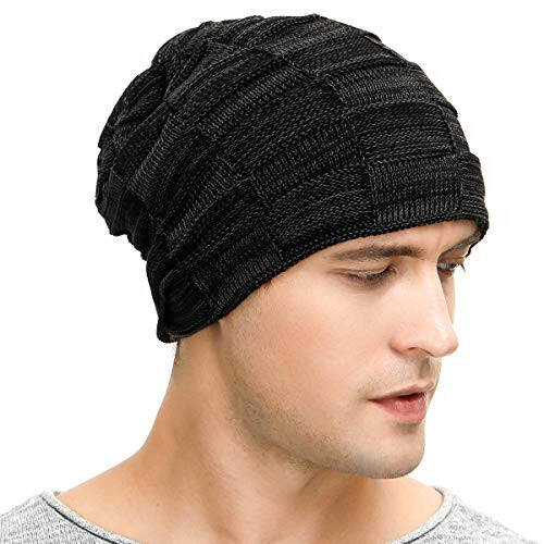 Vgogfly Slouchy Beanie for Men Winter Hats for Guys Cool Beanies Mens Lined Knit Warm Thick Skully Stocking Binie Hat - 4