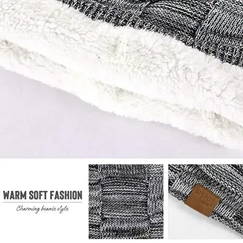 Vgogfly Slouchy Beanie for Men Winter Hats for Guys Cool Beanies Mens Lined Knit Warm Thick Skully Stocking Binie Hat - 5