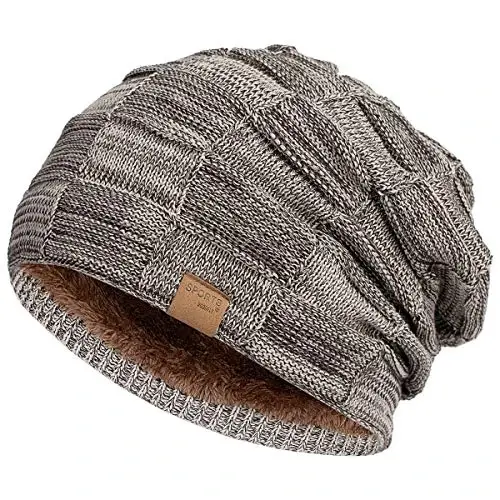 Vgogfly Slouchy Beanie for Men Winter Hats for Guys Cool Beanies Mens Lined Knit Warm Thick Skully Stocking Binie Hat - 1