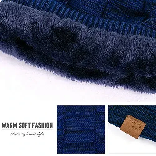Vgogfly Slouchy Beanie for Men Winter Hats for Guys Cool Beanies Mens Lined Knit Warm Thick Skully Stocking Binie Hat - 5
