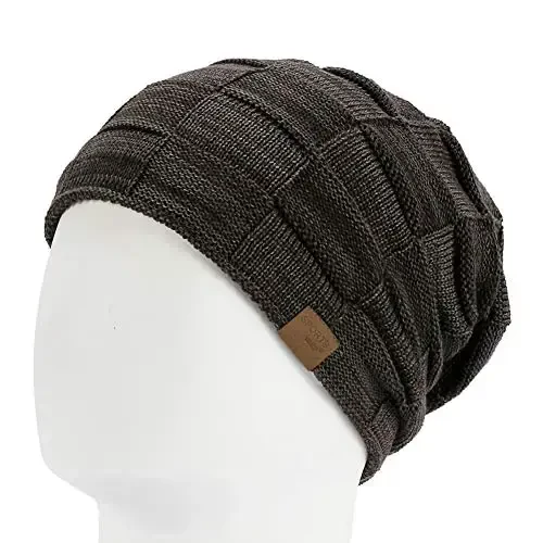Vgogfly Slouchy Beanie for Men Winter Hats for Guys Cool Beanies Mens Lined Knit Warm Thick Skully Stocking Binie Hat - 4
