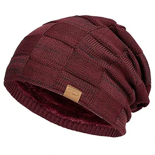 Vgogfly Slouchy Beanie for Men Winter Hats for Guys Cool Beanies Mens Lined Knit Warm Thick Skully Stocking Binie Hat - Vgogfly