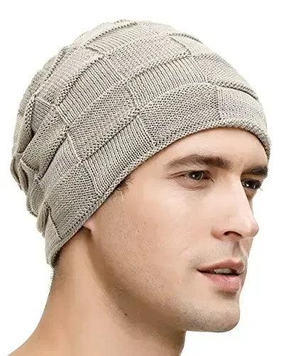 Vgogfly Slouchy Beanie for Men Winter Hats for Guys Cool Beanies Mens Lined Knit Warm Thick Skully Stocking Binie Hat - 2