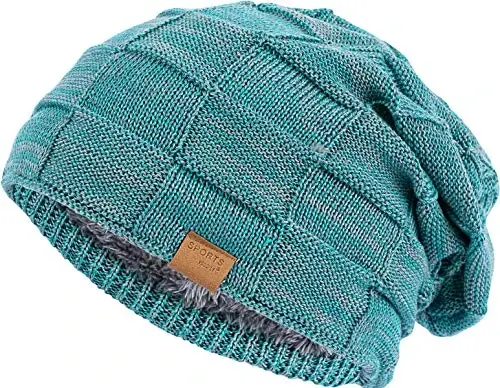 Vgogfly Slouchy Beanie for Men Winter Hats for Guys Cool Beanies Mens Lined Knit Warm Thick Skully Stocking Binie Hat - Vgogfly