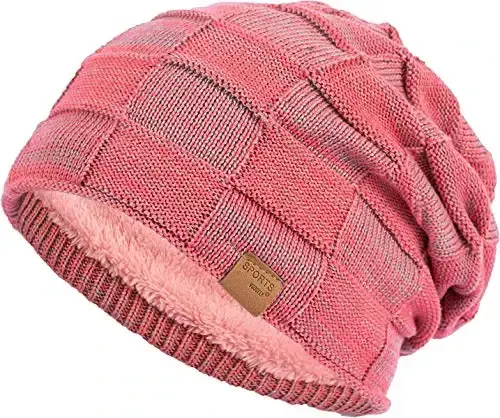 Vgogfly Slouchy Beanie for Men Winter Hats for Guys Cool Beanies Mens Lined Knit Warm Thick Skully Stocking Binie Hat 