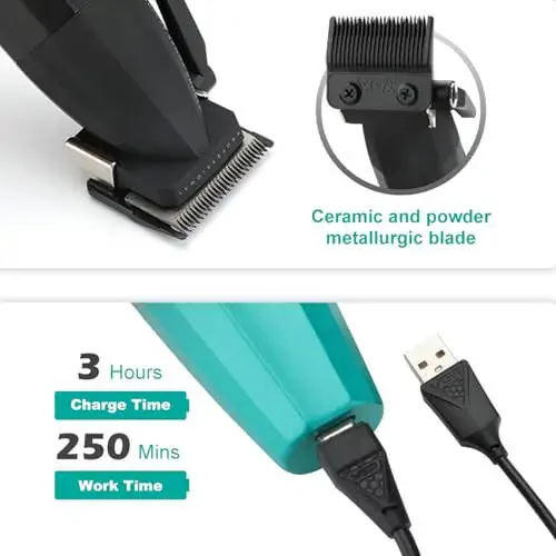 VGR 003 Fresh Fade soch olish mashinkasi, Professional Soch Tarovchi, LED Displayli Kabel/Simsiz Qayta Zaryadlanuvchi Soch Qirqish Asboblari, Erkaklar uchun Sovg‘a - 2