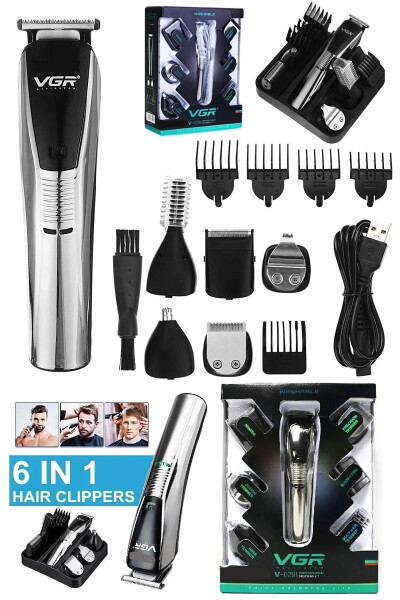 Vgr 6-in-1 Washable Multifunctional Professional Shaving Set - 1