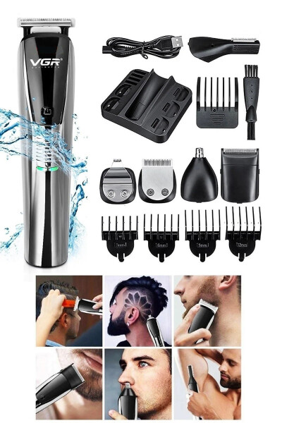 Vgr 6-in-1 Washable Multifunctional Professional Shaving Set - 2