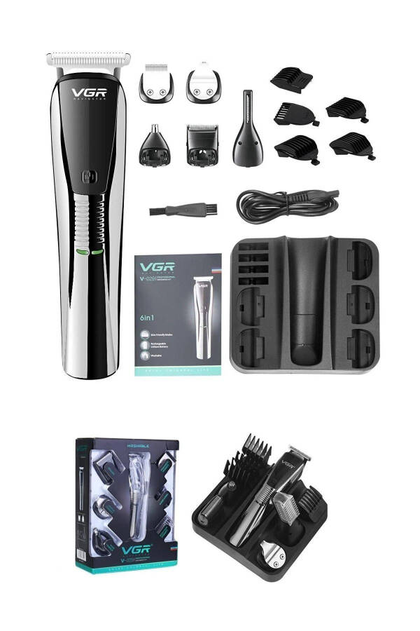 Vgr 6-in-1 Washable Multifunctional Professional Shaving Set - 4