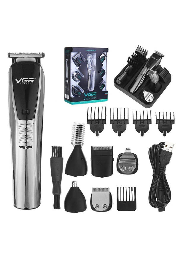 Vgr 6-in-1 Washable Multifunctional Professional Shaving Set - 7