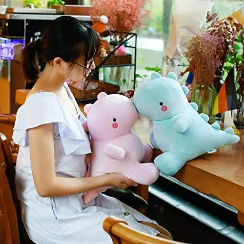 VHYHCY Cute Dinosaur Plush Toys, Fat Dinosaur Stuffed Animals Toys Dolls, Soft Plush Stuffed Animal Dino Plushie, Birthday Gifts for Kids Girls Boys Blue 20 inch - 3
