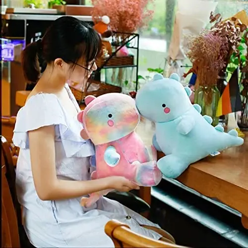 VHYHCY Cute Dinosaur Plush Toys, Fat Dinosaur Stuffed Animals Toys Dolls, Soft Plush Stuffed Animal Dino Plushie, Birthday Gifts for Kids Girls Boys Colorful 12 inch - 4