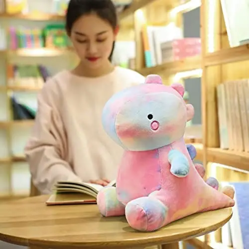 VHYHCY Cute Dinosaur Plush Toys, Fat Dinosaur Stuffed Animals Toys Dolls, Soft Plush Stuffed Animal Dino Plushie, Birthday Gifts for Kids Girls Boys Colorful 12 inch - 3