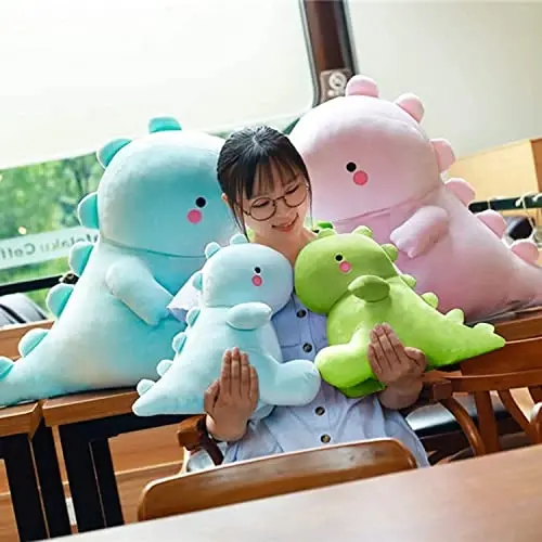 VHYHCY Cute Dinosaur Plush Toys, Fat Dinosaur Stuffed Animals Toys Dolls, Soft Plush Stuffed Animal Dino Plushie, Birthday Gifts for Kids Girls Boys Green 20 inch - 4