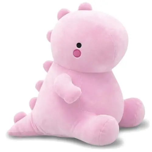 VHYHCY Cute Dinosaur Plush Toys, Fat Dinosaur Stuffed Animals Toys Dolls, Soft Plush Stuffed Animal Dino Plushie, Birthday Gifts for Kids Girls Boys Pink 20 inch - 1