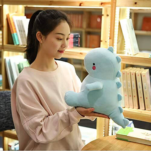 VHYHCY Sevimli Dinozor Peluş Oyuncaklar, Şişman Dinozor Doldurulmuş Bebekler, Yumuşak Hayvan Dino Plushie, Çocuklar Kızlar Erkekler İçin Doğum Günü Hediyeleri Mavi 12 inç - 6