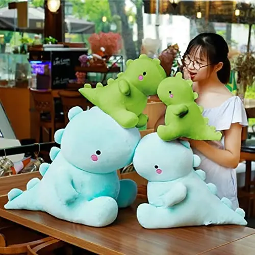 VHYHCY Cute Dinosaur Plush Toys, Fat Dinosaur Stuffed Animals Toys Dolls, Soft Plush Stuffed Animal Dino Plushie, Birthday Gifts for Kids Girls Boys Green 20 inch - 1