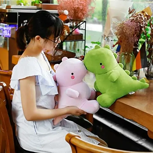 VHYHCY Cute Dinosaur Plush Toys, Fat Dinosaur Stuffed Animals Toys Dolls, Soft Plush Stuffed Animal Dino Plushie, Birthday Gifts for Kids Girls Boys Green 20 inch - 4