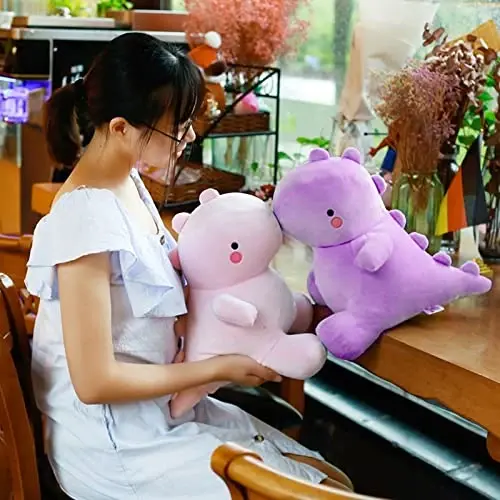 VHYHCY Cute Dinosaur Plush Toys, Fat Dinosaur Stuffed Animals Toys Dolls, Soft Plush Stuffed Animal Dino Plushie, Birthday Gifts for Kids Girls Boys Purple 20 inch - 4