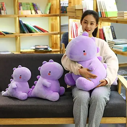 VHYHCY Cute Dinosaur Plush Toys, Fat Dinosaur Stuffed Animals Toys Dolls, Soft Plush Stuffed Animal Dino Plushie, Birthday Gifts for Kids Girls Boys Purple 20 inch - 3