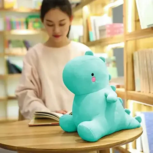 VHYHCY Cute Dinosaur Plush Toys, Fat Dinosaur Stuffed Animals Toys Dolls, Soft Plush Stuffed Animal Dino Plushie, Birthday Gifts for Kids Girls Boys Light Blue 20 inch - 4