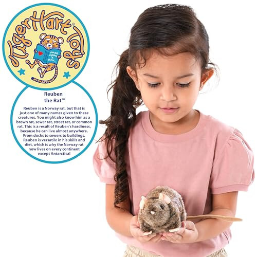 VIAHART Reuben The Rat - 7 Inch Stuffed Animal Plush Mouse - by TigerHart Toys - TigerHart