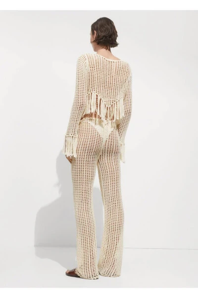 Вязаные брюки с отверстиями - 4