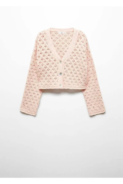 Вязаный кардиган с вышивкой - 3