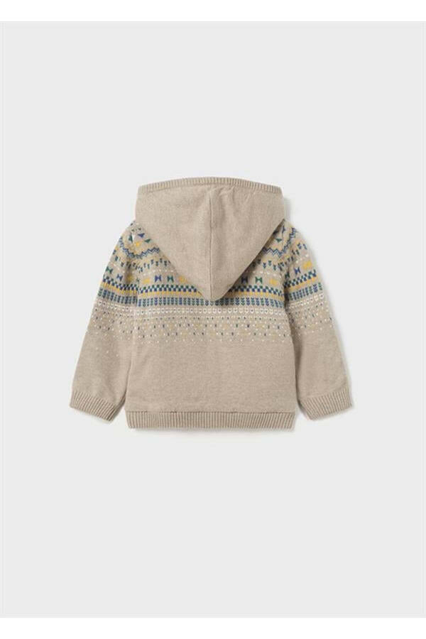 Вязаный пуловер для мальчика с меховой подкладкой и молнией - 4