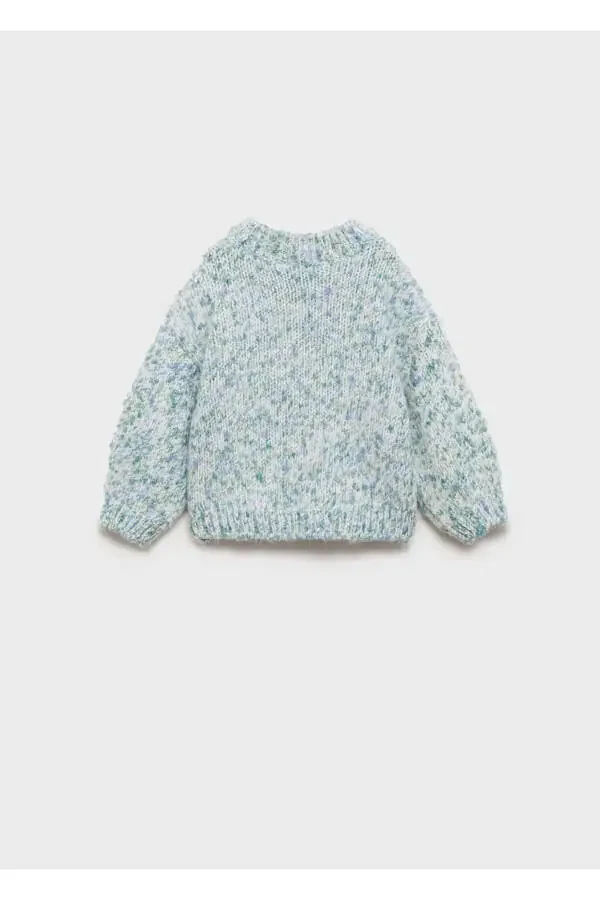 Вязаный свитер двух цветов - 4