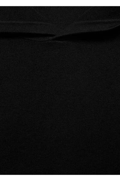 Вязаный свитер с капюшоном - 8