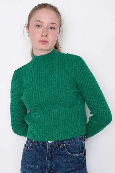 Вязаный свитер с воротником-стойкой K3303-b6 - 3