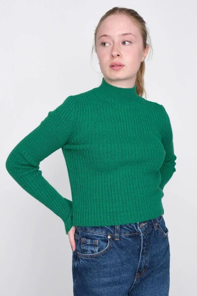 Вязаный свитер с воротником-стойкой K3303-b6 - 5