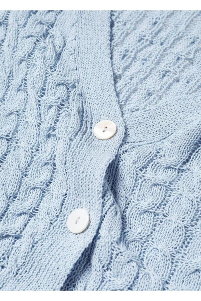 Вязаный узорчатый укороченный кардиган - 6