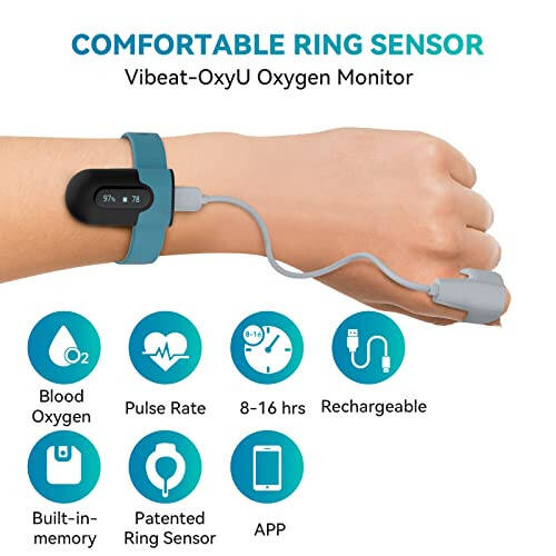 Vibeat Wrist Pulse Oximeter - OxyU Bluetooth Wearable Blood Oxygen Monitor with Finger Sensor | Heart Rate & O2 Tracking Continuously, Real-time Reminder, Free APP & PC Report, FSA/HSA Eligible - 4