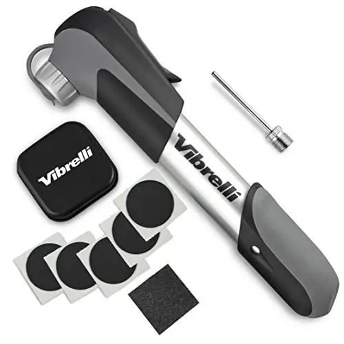 Vibrelli Mini Велосипедный Насос - Presta & Schrader - 120 PSI - Для Дорожных и Горных Велосипедов - Не Требует Смены Клапана - 1