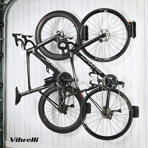 Vibrelli Swivel Bike Wall Mount - Vertical Bike Rack Garage - Bike Hangers for Garage - Bike Storage Garage - Bike Hanger for MTB, Road, eBike - Bike Hooks for Garage - 3