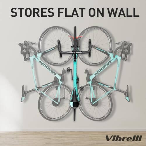 Vibrelli Swivel Bike Wall Mount - Vertical Bike Rack Garage - Bike Hangers for Garage - Bike Storage Garage - Bike Hanger for MTB, Road, eBike - Bike Hooks for Garage - 5