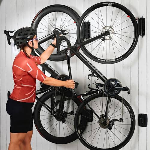 Vibrelli Swivel Bike Wall Mount - Vertical Bike Rack Garage - Bike Hangers for Garage - Bike Storage Garage - Bike Hanger for MTB, Road, eBike - Bike Hooks for Garage - 7