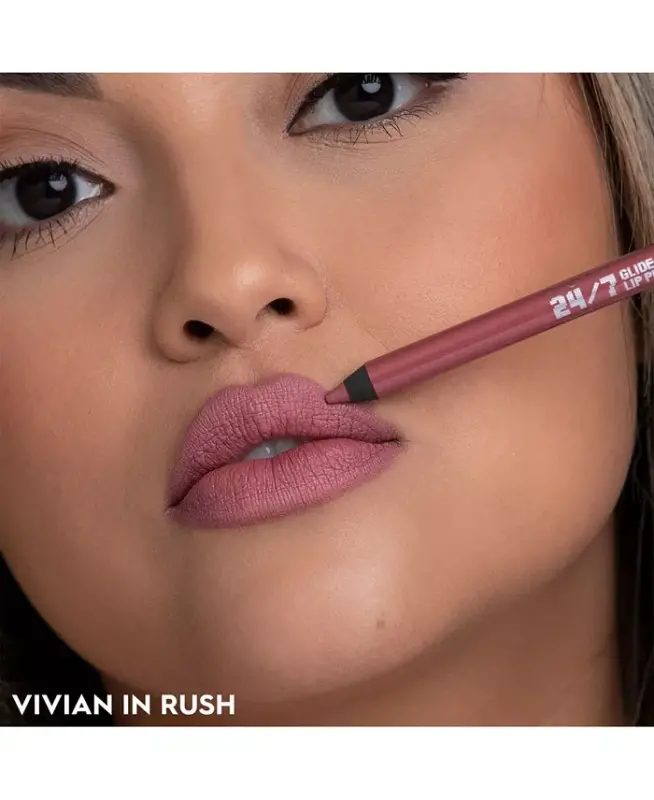 Vice 24/7 Glide-On Lip Liner Pencil-Rush (pink mauve w/ soft pearl) - 8