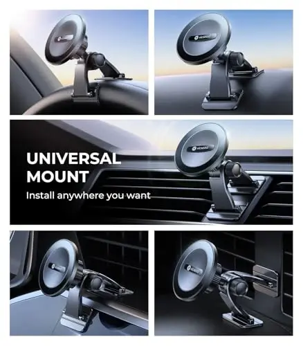 VICSEED 2025 Upgrade for MagSafe Car Mount [Strongest Dashboard Adhesive & 25N Magnetic] Cell Phone Holders for Your Car, 360° Adjustable Phone Holder Mount for All Smartphones & Vehicles - VICSEED (1)