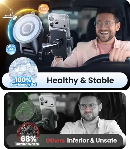 VICSEED 2026 Upgraded Car Phone Mount [98+LBS Strongest Suction] 360° Adjustable Phone Holders for Your Car Dashboard Windshield Vent, Universal for iPhone & Android Large Phones - 5