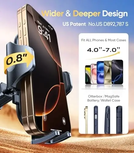 VICSEED Gold Phone Holders for Your Car, [True Military-Grade Strongest Suction Power], 3-in-1 Dashboard Windshield Vent, Truck Boat Stand Cell Phone Mount for iPhone Android All Phones - 1