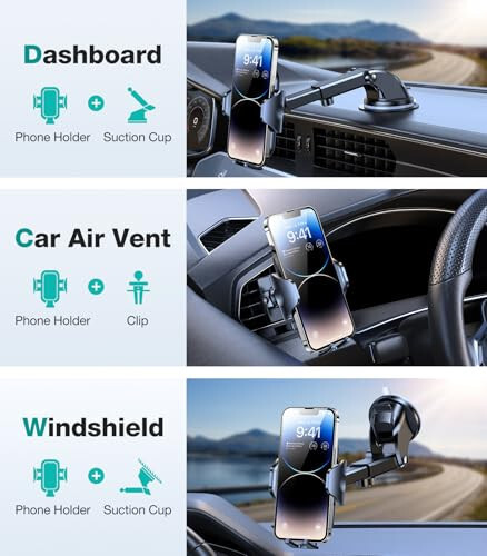 VICSEED Araba Telefon Tutucu [En Güçlü Emme] [Ralli Yarışı Sınıfı Stabilite] 2024 Yükseltmesi Evrensel Araba Telefon Tutucu Montajı Gösterge Paneli Ön Cam Havalandırma Telefon Tutucu iPhone Tüm Telefonlar İçin - 17